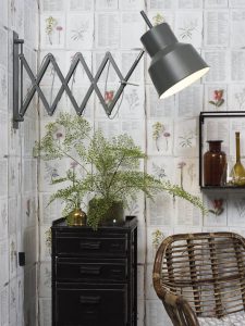 Scherenlampe Wandlampe ausziehbar grau
