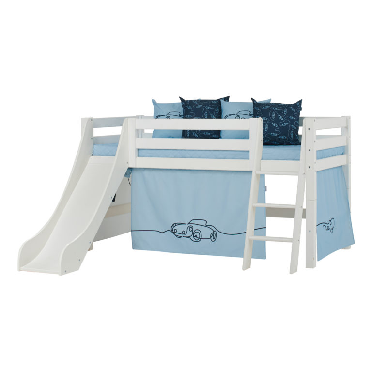 halbhohes Bett mit Rutsche CARS