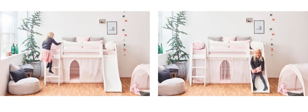 Prinzessin Bett mit Rutsche - Prinzessin Mädchenbett Hoppekids Hochbett - Spielbett mit Rutsche - Halbhohes Hochbett - Hochbett mit Rutsche Weiß - Prinzessin Kinderbett - Kinderhochbett weiß - Prinzesinnen Hochbett Prinzessin Bett mit Rutsche - Prinzessin Mädchenbett Hoppekids Hochbett - Spielbett mit Rutsche - Halbhohes Hochbett - Hochbett mit Rutsche Weiß - Prinzessin Kinderbett - Kinderhochbett weiß - Prinzesinnen Hochbett